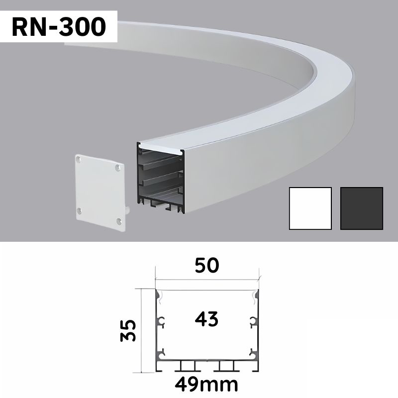Thanh Nhôm Định Hình Uốn Cong Lắp Nổi Dài 67Cm | RN300