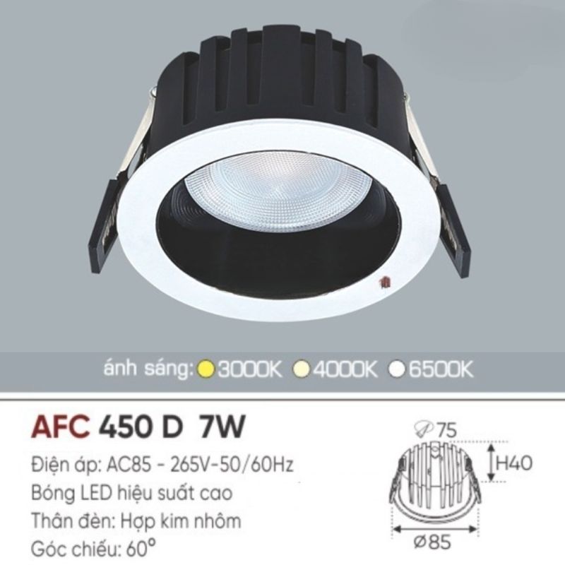 Anfaco - Âm Trần Spotlight 7W Góc Chiếu 60° | AFC 450 D - Ảnh 3