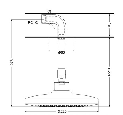 ban-ve-bat-sen-toto-tbw01003b1-gan-tran Bản vẽ bát sen tắm TBW01003B1 TOTO gắn trần