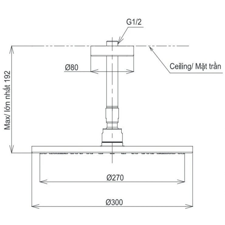 ban-ve-bat-sen-toto-tbw07003a1-mbl Bản vẽ bát sen tắm TBW 07003A1 MBL TOTO gắn trần 300 mm