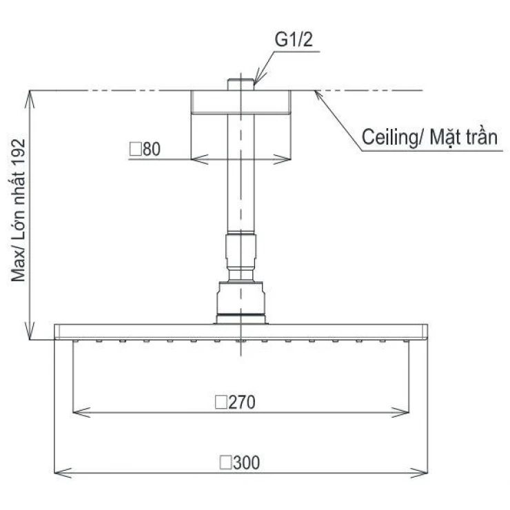 ban-ve-bat-sen-toto-tbw8003a1-mbl Bản vẽ bát sen tắm TBW 08003A1 MBL TOTO gắn trần 300 mm