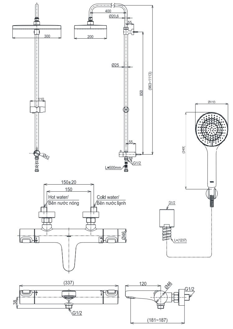 ban-ve-bo-sen-cay-toto-tbv09400v-tbw13040v-tbw09010v Bản vẽ sen cây nhiệt độ Toto TBV09400V TBW13040V TBW09010V