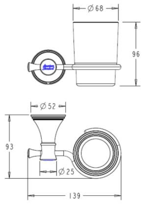 ban-ve-ke-ly-american-wf-0284 Bản vẽ kích thước kệ ly American Standard WF-0284