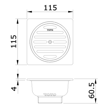ban-ve-pheu-thoat-san-toto-tx1db-bfg Bản vẽ kích thước thoát sàn TX1DB-BFG