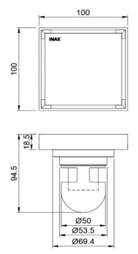 ban-ve-thoat-san-inax-fdv-10t Bản vẽ kích thước thoát sàn FDV-10T INAX