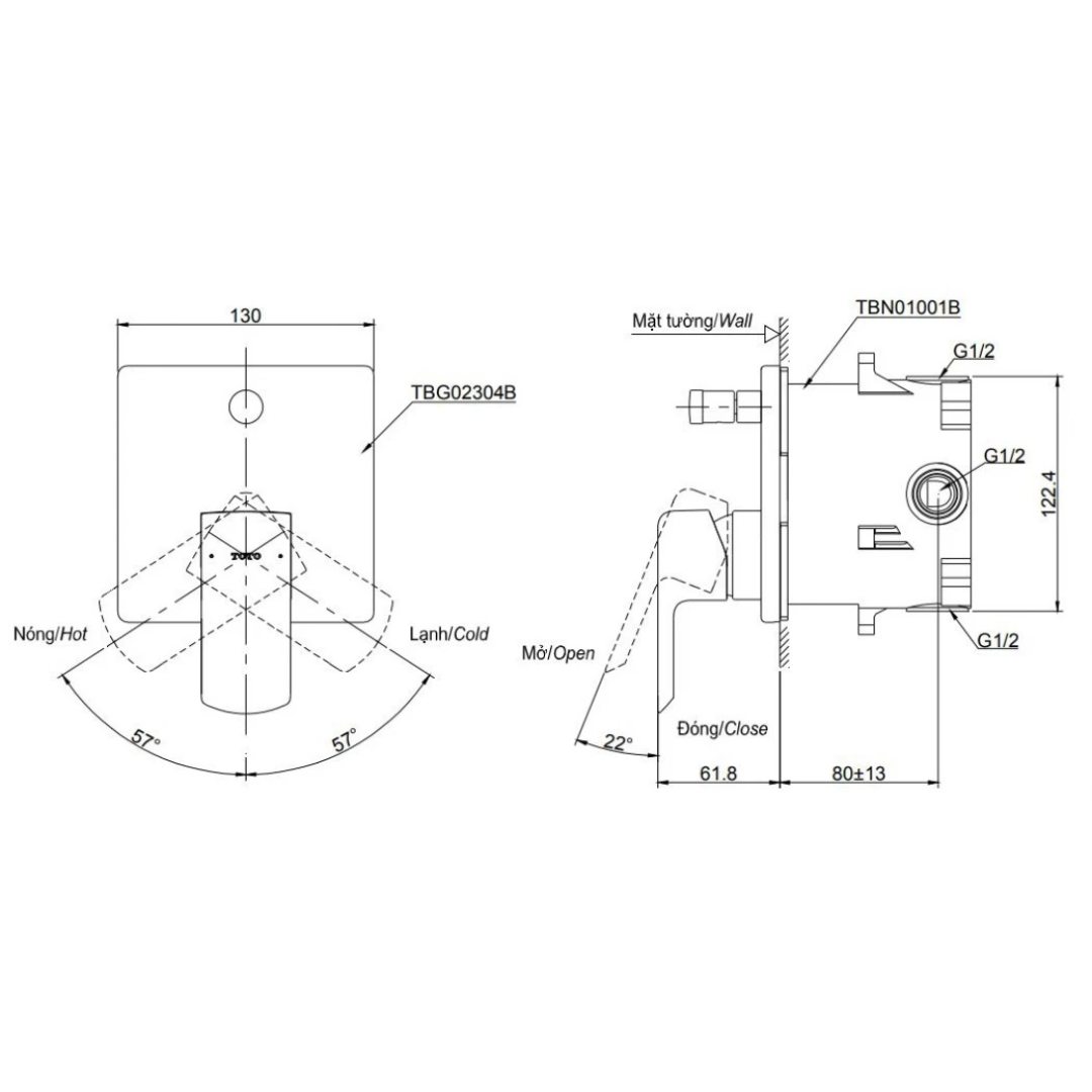 ban-ve-toto-tbg02304ba-bgp-tbn01001b-tdm Bản vẽ van điều chỉnh nóng lạnh TBG02304BA-BGP TBN01001B TOTO