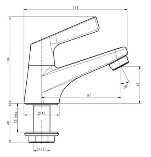 ban-ve-voi-american-wf-t601 Bản vẽ kỹ thuật vòi lavabo lạnh American WFT601
