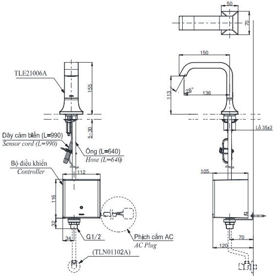 ban-ve-voi-lavabo-toto-tle21006a-cam-ung Bản vẽ vòi tự động TOTO TLE21006A