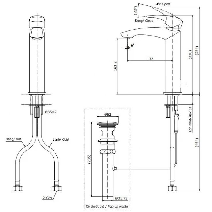 ban-ve-voi-lavabo-toto-tlg09303b-mbl Bản vẽ kích thước vòi nước TOTO nóng lạnh TLG09303B MBL thân vừa