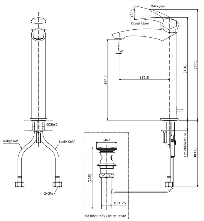 ban-ve-voi-lavabo-toto-tlg09305v Bản vẽ kỹ thuật vòi nước TOTO nóng lạnh TLG09305V