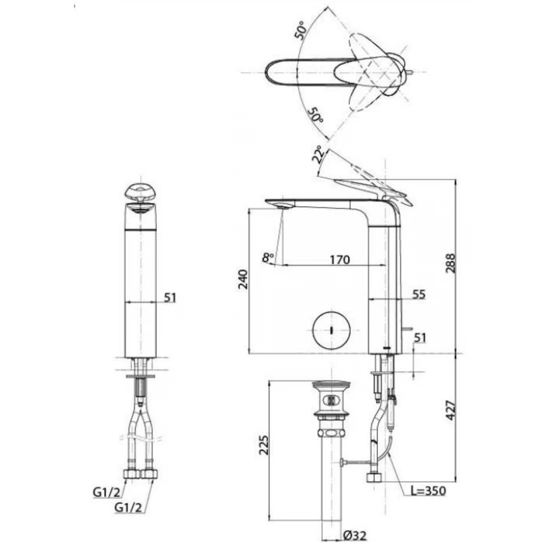 ban-ve-voi-lavabo-toto-tlp03301a1-bgp Bản vẽ vòi chậu rửa mặt TOTO TLP03301A1#BGP