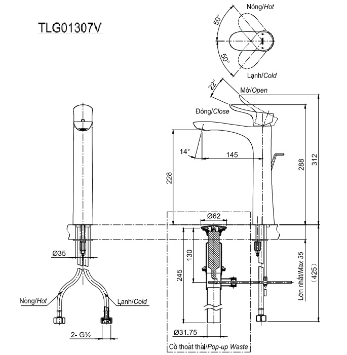 ban-ve-voi-toto-tlg01307 Bản vẽ kỹ thuật vòi TOTO TLG01307V