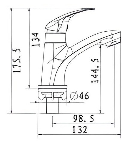 ban-ve-wf-4611 Bản vẽ kích thước vòi chậu rửa mặt American Standard WF 4611