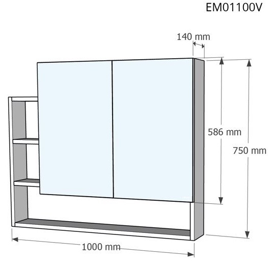 bang-ve-caesar-em01100v Bản vẽ tủ gương Caesar EM01100 V