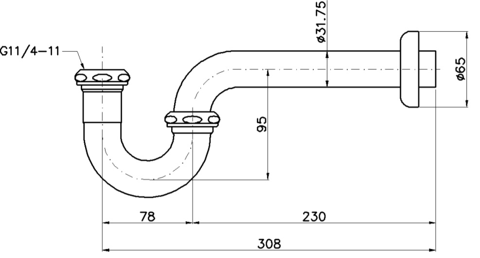 co-chu-p-toto-tvlf401 Bản vẽ kỹ thuật ống thải TOTO TVLF401
