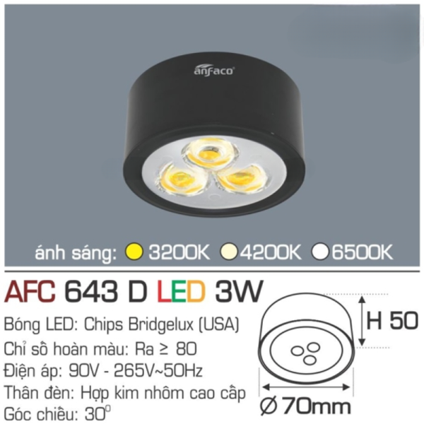 Anfaco – Đèn Lon Nổi Tròn 3W | AFC 643 - Ảnh 5