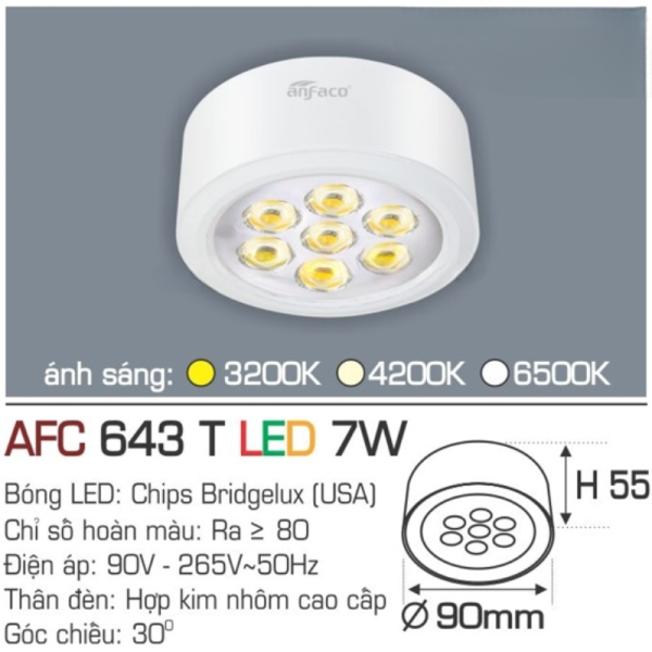 Anfaco – Đèn Lon Nổi Tròn 7W | AFC 643 - Ảnh 4