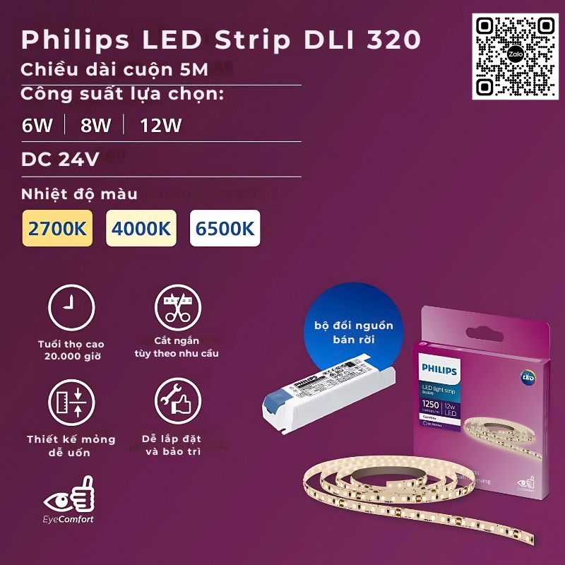 PHILIPS - Led dây SMD DC24V DLI 320 6W ( Cuộn 5m)
