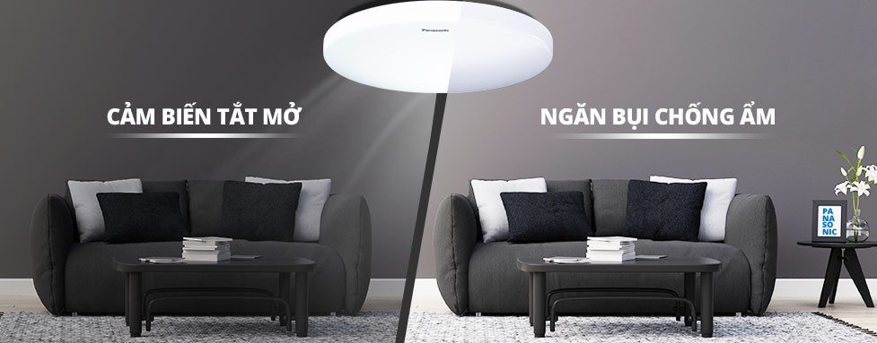 Panasonic - Đèn Ốp Trần Tròn Cảm Biến Ánh Sáng IP44 12W Sáng 6500K | HHGXQ142988