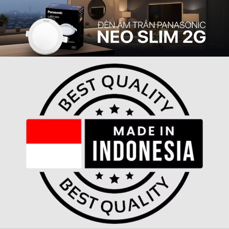 made-in-indo Đèn LED Âm Trần Panasonic Neo Slim 2G NNP73478A 12W | Đơn sắc made in indonesia