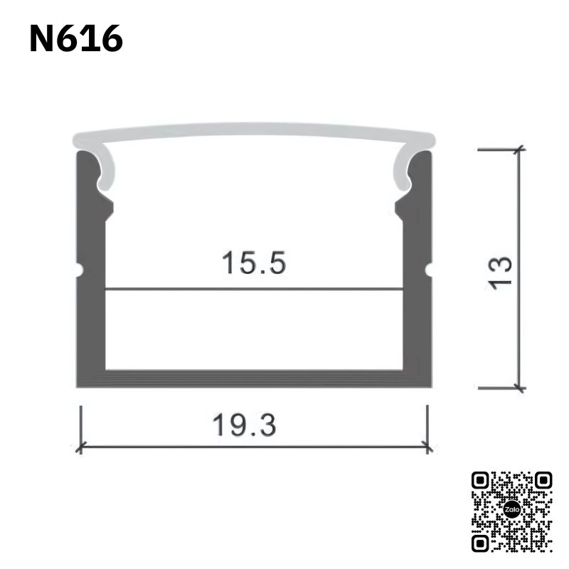 Thanh Nhôm Định Hình Lắp Nổi 2 Mét | N616