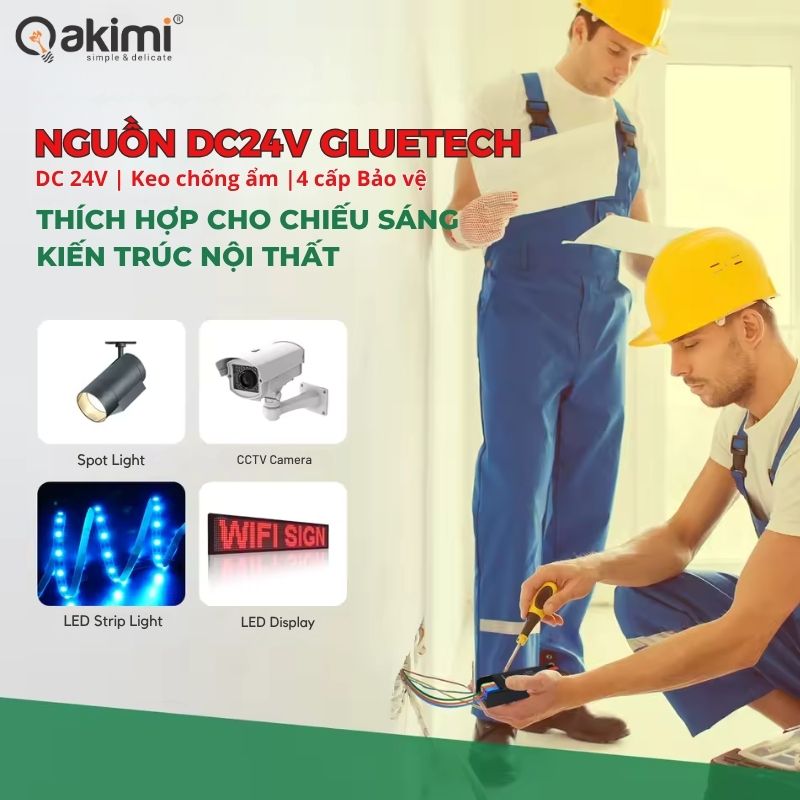 Bộ Nguồn Led Dây DC24V AKIMI GLUETECH 100W - Ảnh 6