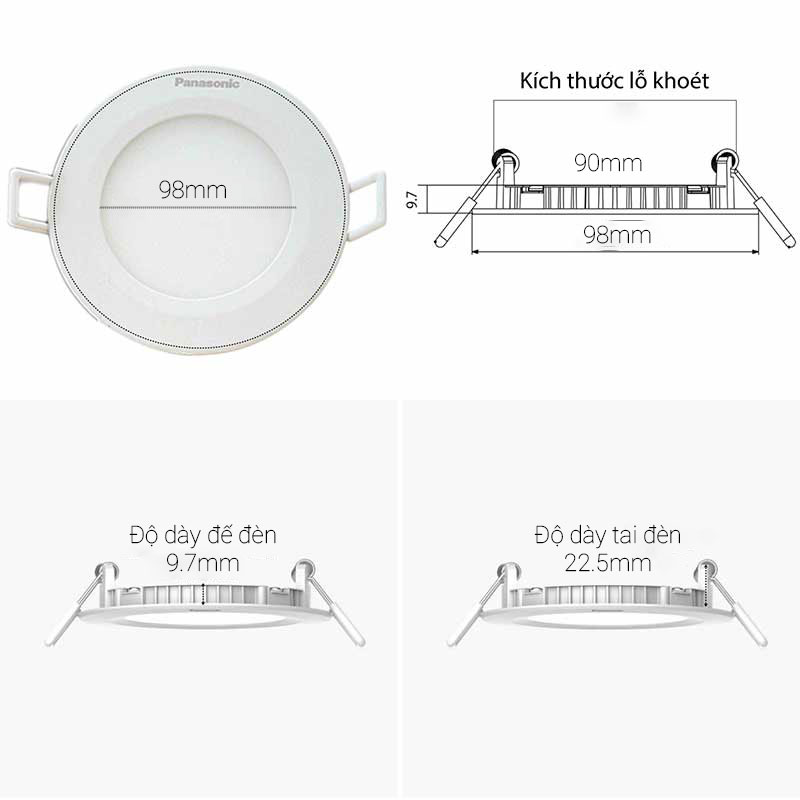Đèn LED Âm Trần Panasonic Ez-M Series Tròn NNNC7651188 9W - Ảnh 2
