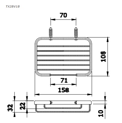 Bản vẽ kích thước giá đựng Toto TX2BV1B