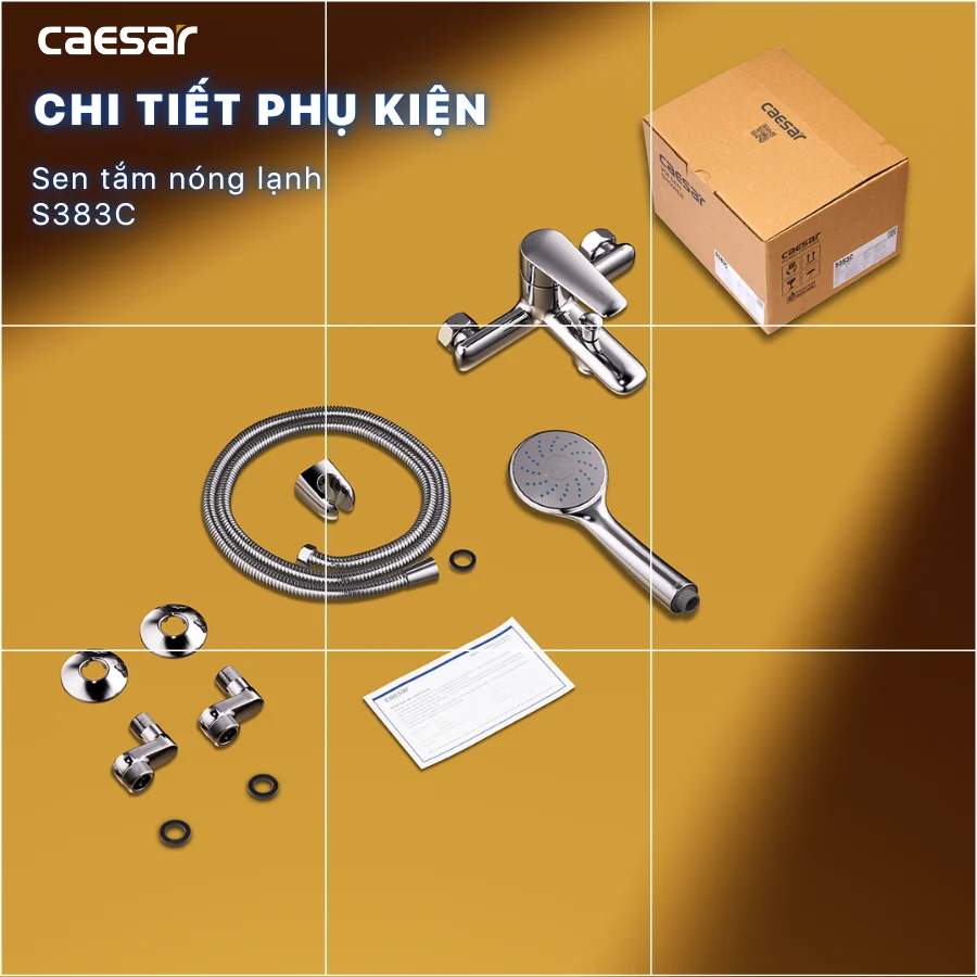 Vòi Sen Caesar S383C Nóng Lạnh 1 Chế Độ - Ảnh 2
