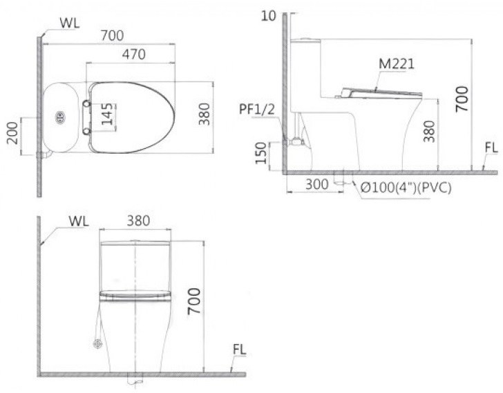 ban-ve-bon-cau-caesar-cd1395-taf060 Bản vẽ kích thước bàn cầu Caesar CD1395+TAF060