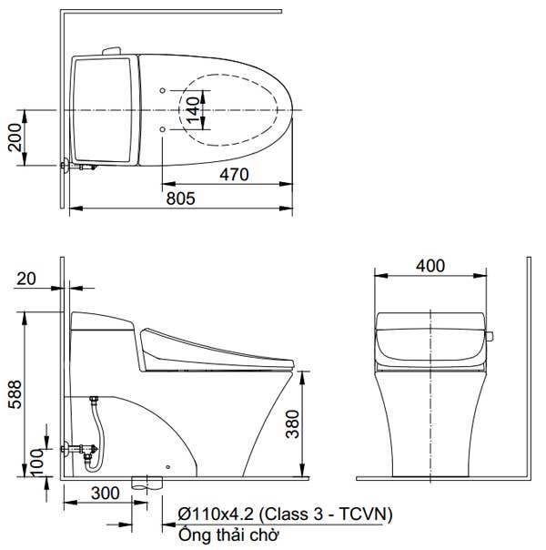 ban-ve-inax-ac-1017vrn Bản vẽ bồn cầu Inax AC-1017VRN - Xí bệt bàn cầu vệ sinh 1 khối
