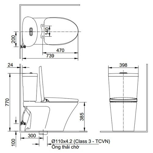ban-ve-inax-ac-700a-cw-s32vn Bản vẽ kích thước bàn cầu Inax AC-700A+CW-S32VN