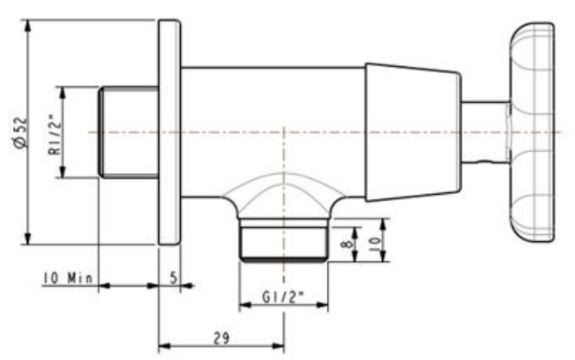 ban-ve-sen-tam-lanh-american-wf-t704 Bản vẽ kích thước vòi WFT704 American nước lạnh